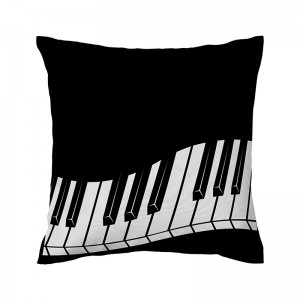 Capa de almofada preta Teclado - Coleção Música (design exclusivo VivaIn)